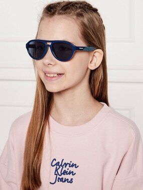 Burberry Kids JB4005U 412980 Sunglasses Blue Aviator Frame, Blue Lenses